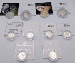 A collection of mixed British Silver Proof coins to include 2008 Elizabeth I £5, 2008 The Prince