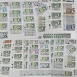 Banknotes - A large collection of mostly Elizabeth II banknotes to include batches running sequence,