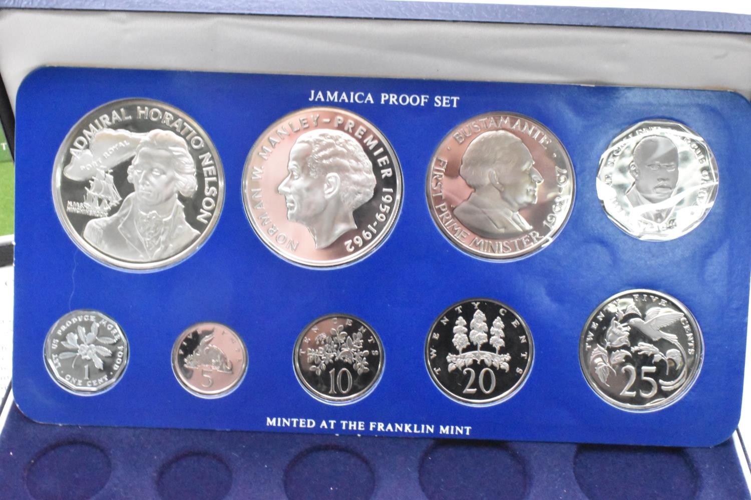 Proof Coin Sets - A pair of 1976 Franklin Mint sets comprising of Jamaica 9-Coin example to - Image 2 of 3