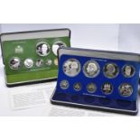 Proof Coin Sets - A pair of 1976 Franklin Mint sets comprising of Jamaica 9-Coin example to