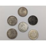 British India Coins - A group of six One Rupee's comprising of x2 William IV East India Company 1835