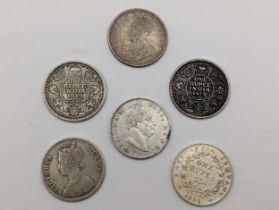 British India Coins - A group of six One Rupee's comprising of x2 William IV East India Company 1835
