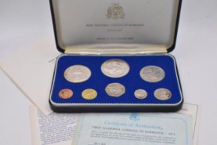 Barbados - Proof Coin Set, 'First National Coinage', cased with certificated of authenticity,