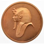 Medallion - 50th Anniversary of the Discovery of the Tomb of Tutankhamun, 22ct Gold Plated on