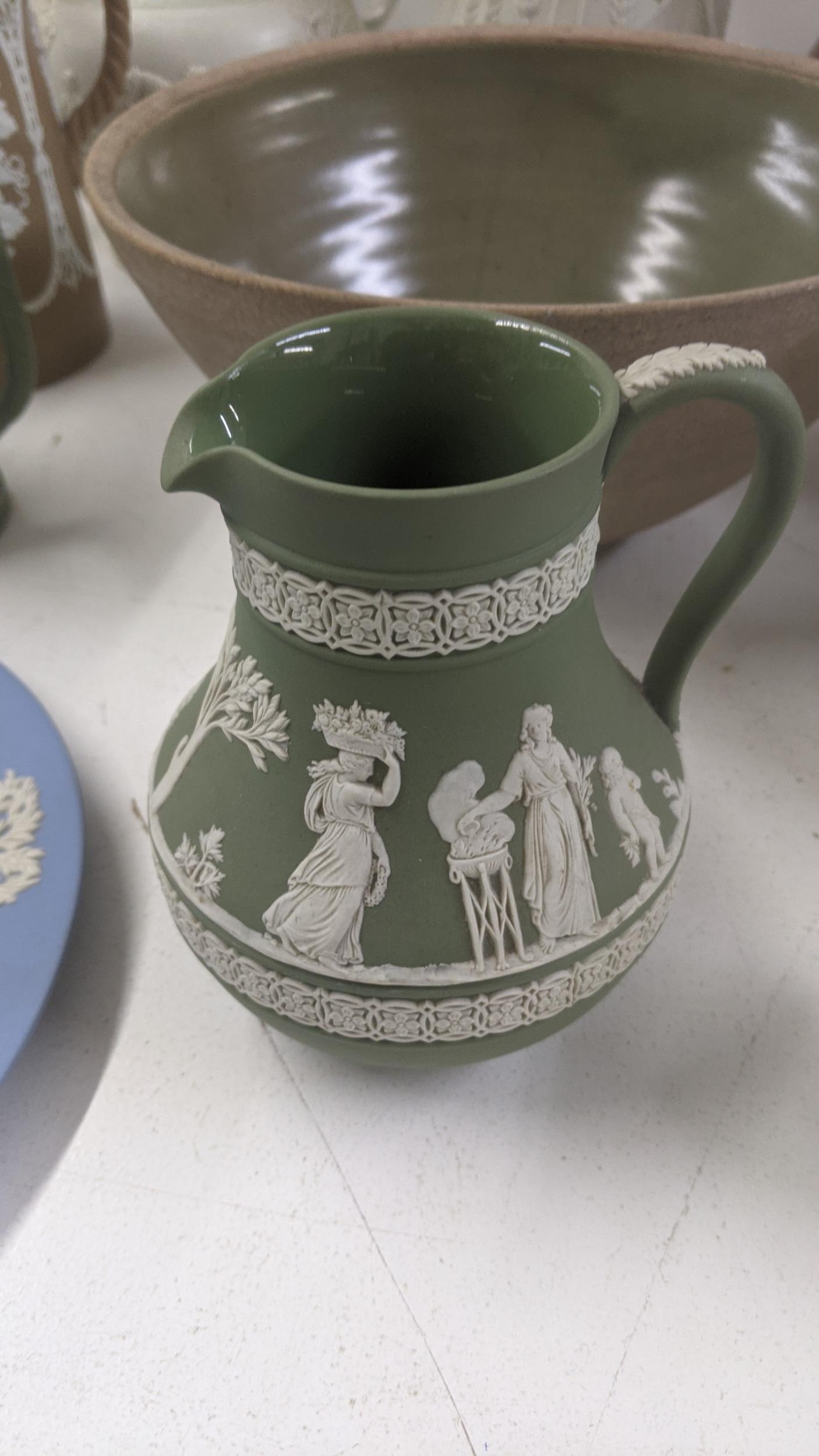 Mixed pottery items to include two Langley ware glazed jugs, a bowl and others together with - Image 6 of 9