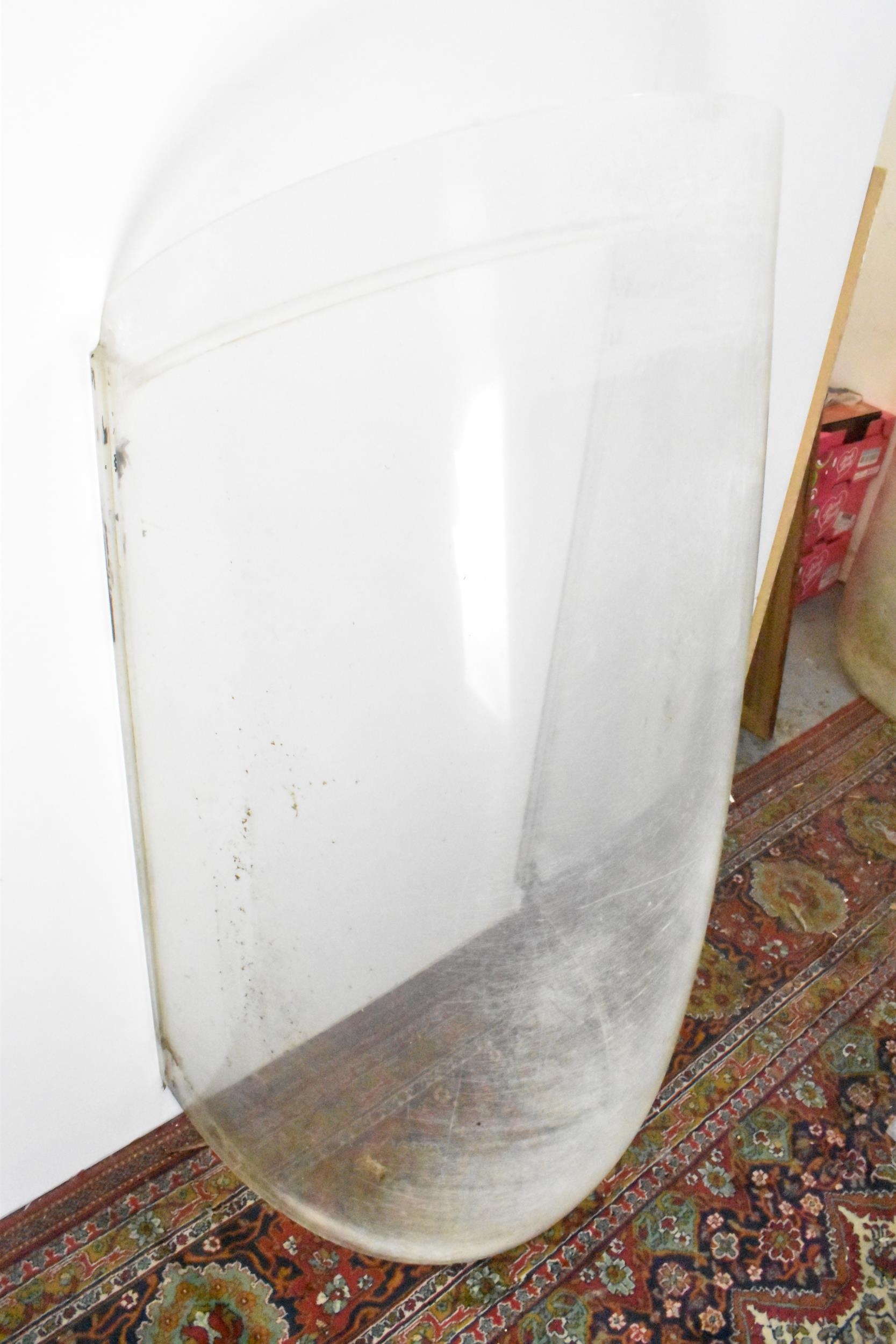 A 1930/40s perspex acrylic plane canopy/windshield, reputedly from a Hurricane, 139cm high x 68cm - Image 3 of 3