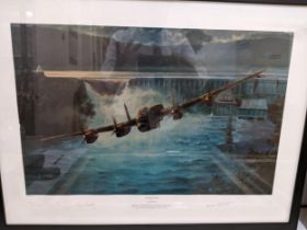Four signed and framed limited edition prints to include 'Dambusters' by Anthony Saunders, '