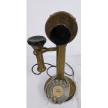 A brass centenary of the telephone 'candlestick' desk phone Location: If there is no condition