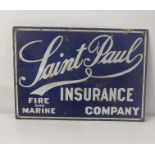A late 20th century Saint Paul insurance company advertising enamel sign 50.7cmW x 33cm H