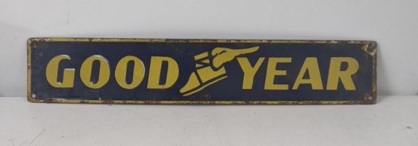 A late 20th century Good Year enamel sign 56cmW x 10cmH Location: If there is no condition report