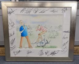 Tim Bulmer - a watercolour depicting a golfing scene entitled 'Peter Hoose and a few close calls',
