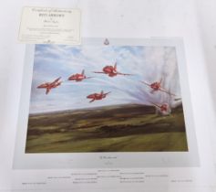 Two limed edition prints by Robert Taylor to include 'The Red Arrows 1980; with signatures from