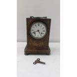 A late Victorian rose wood eight day mantel clock with marquetry inlay A/F Location: If there is