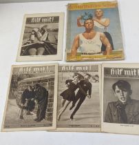 A German Berlin Olympics programme, with four Hifi Mit magazines and a medical poster Location: If