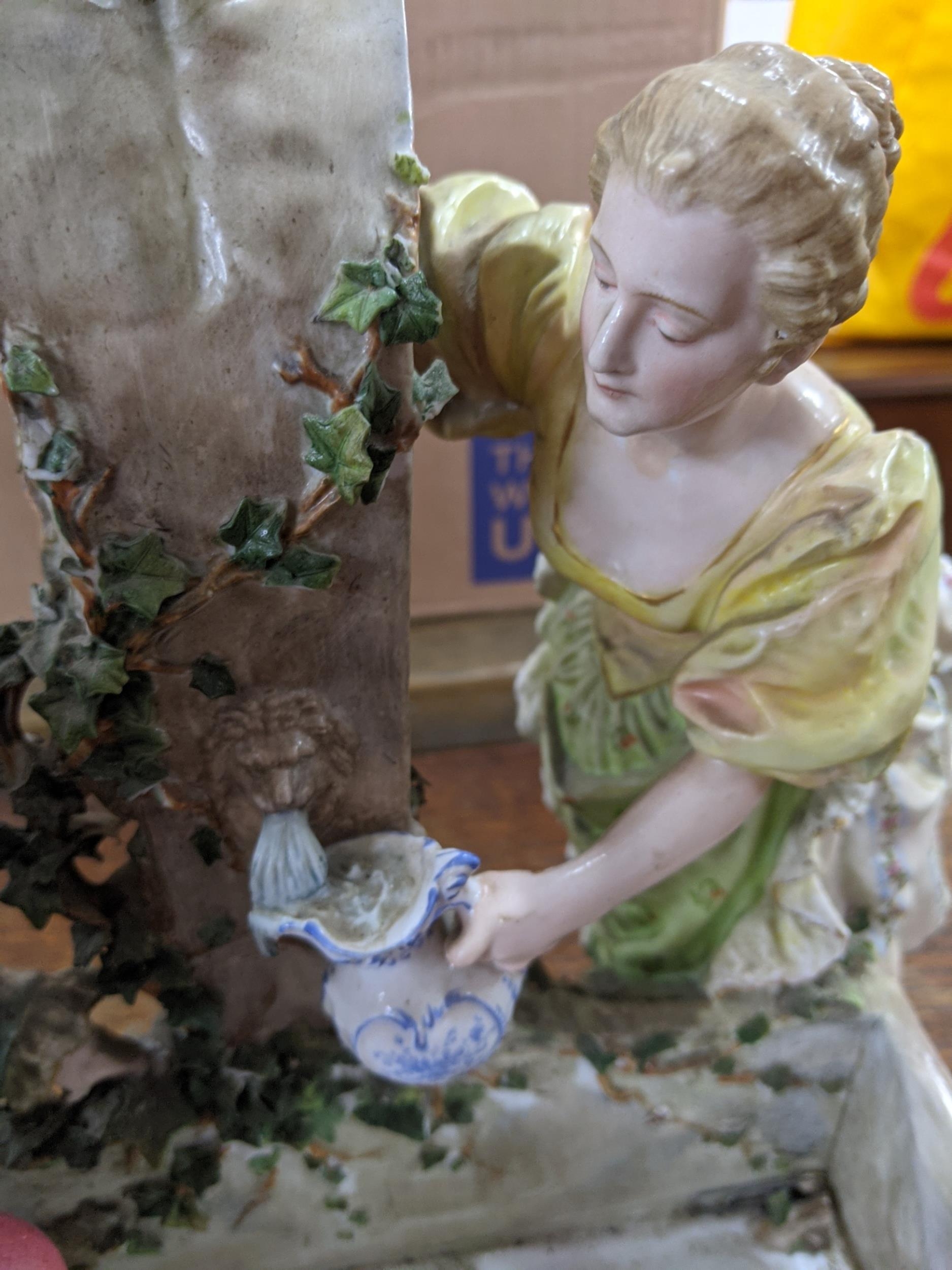 A (possibly German) elaborately decorated table centrepiece with a pierced basket on top decorated - Image 6 of 11