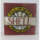 A late 20th century Shell enamel advertising sign 46cm x 51cmH Location: If there is no condition