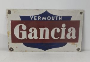 A late 20th century Vermouth lancia enamel advertising sign 48cmWx 27cmH Location: If there is no