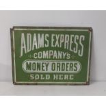 A late 20th century Adams express company enamel advertising sign 45.5cmW x 33cm H Location: If