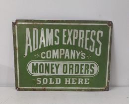 A late 20th century Adams express company enamel advertising sign 45.5cmW x 33cm H Location: If