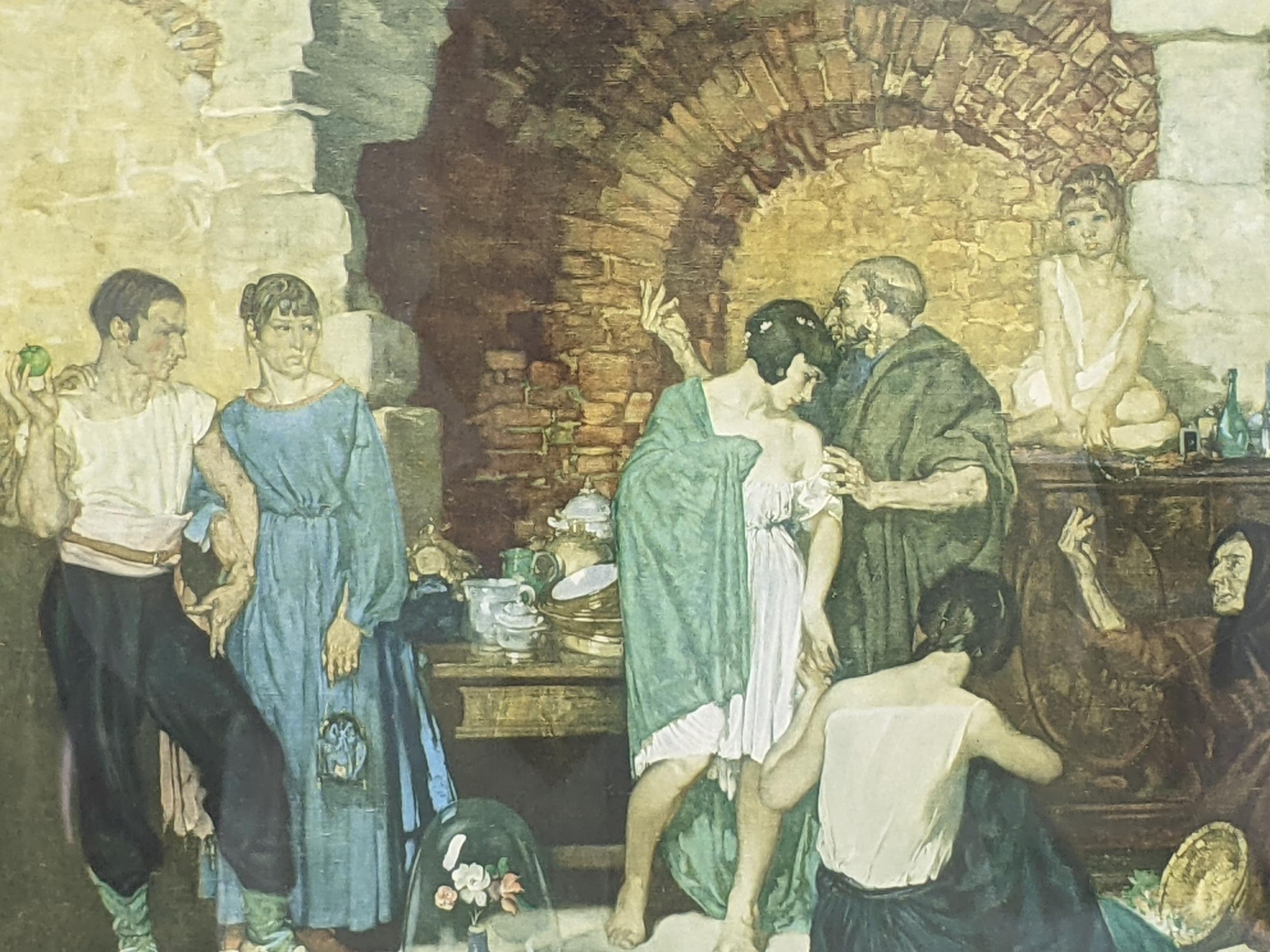 A Sir William Russell Flint print depicting people in traditional dress discussing a matter with - Image 2 of 6