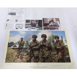 Three limited edition prints to include Simon Smith 'Advance From Utah Band of Brothers' remarque