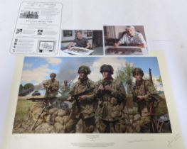 Three limited edition prints to include Simon Smith 'Advance From Utah Band of Brothers' remarque
