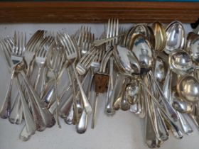 Silver plated cutlery and flatware to include three part complete canteens and some loose cutlery