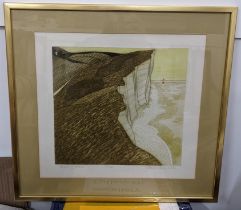 John Brunsden - a limited edition lithograph entitled 'Beachy Head', 31cm x 29cm framed Location: If
