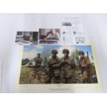 Three prints to include Simon Smith 'Advance from Utah, Band of Brothers' limited edition and