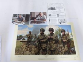 Three prints to include Simon Smith 'Advance from Utah, Band of Brothers' limited edition and