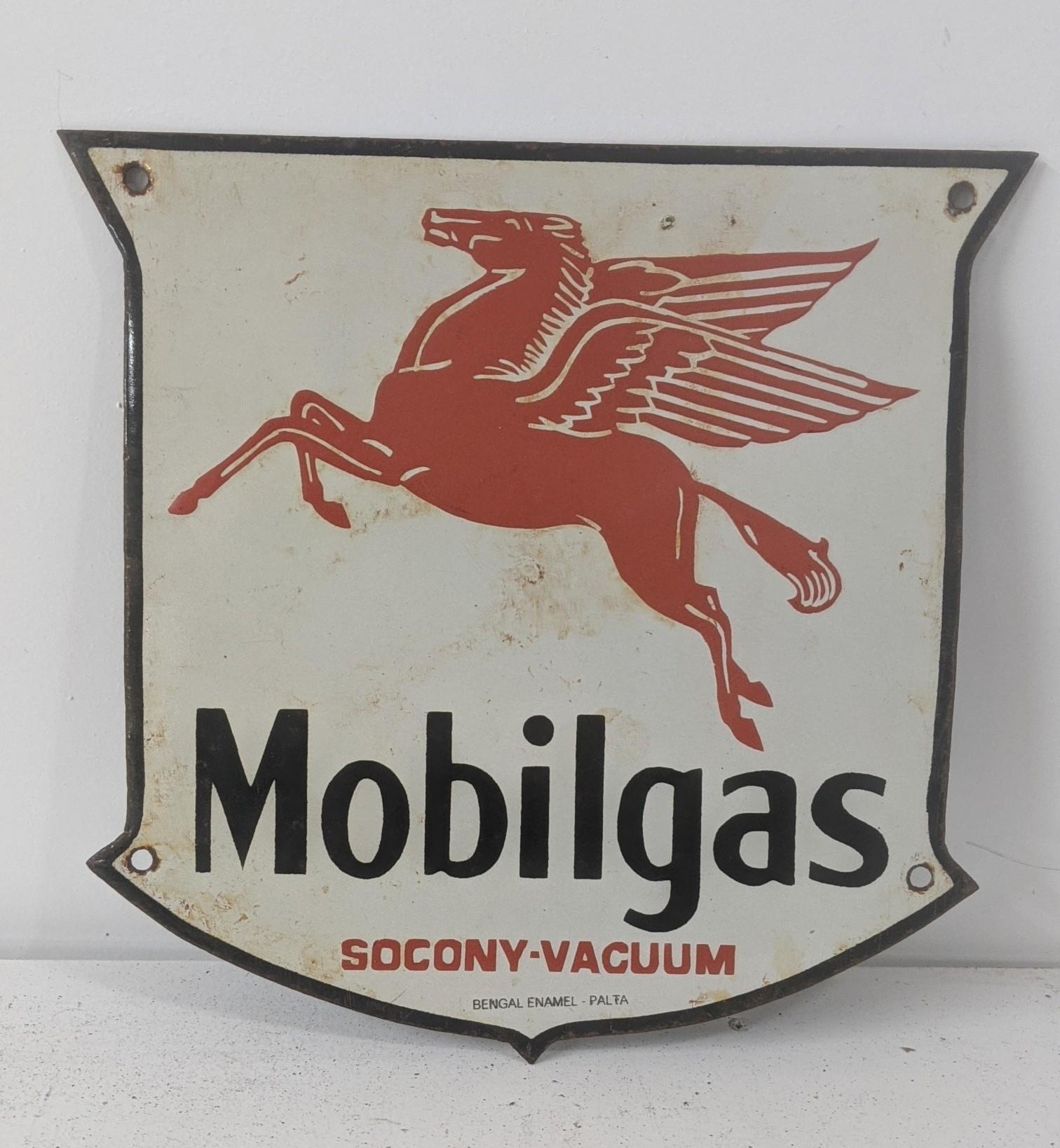 A late 20th century Mohigas enamel advertising sign 24.5cmH x 25cmW Location: