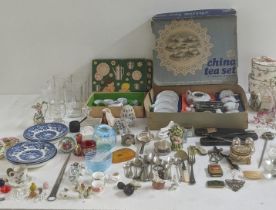 A mixed lot to include a silver 925 and crystal swan trinket dish, a late 19th century swan