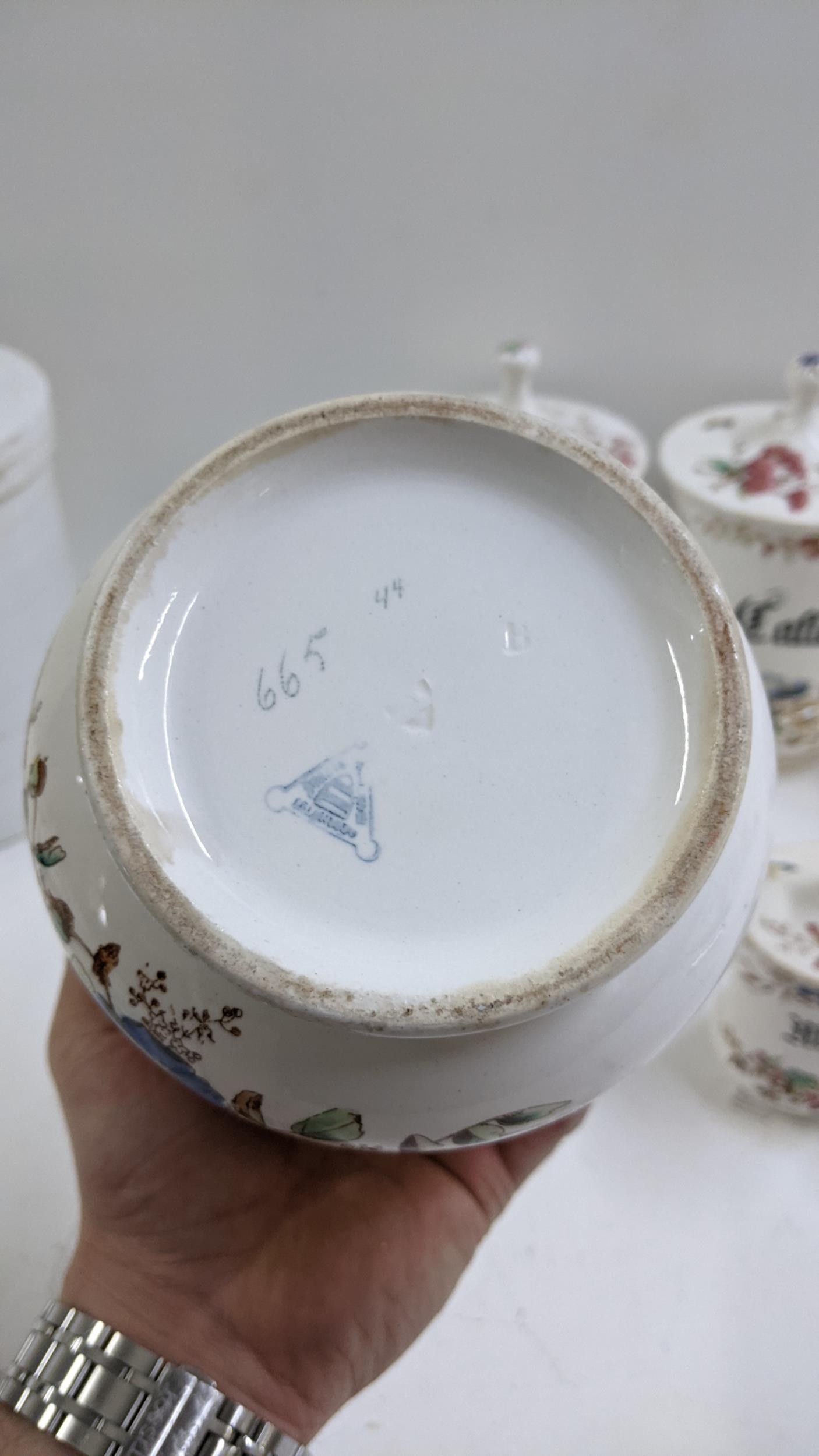 A group of late 19th century German kitchen jars, together with a flour jar circa 1900 Location: 2:2 - Image 6 of 7