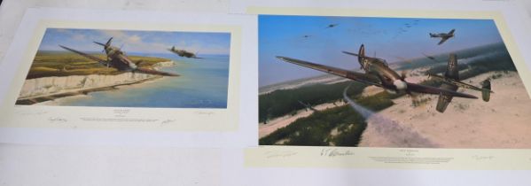 Two limited edition prints by Richard Taylor 'Channel Sweep' 55cm x 33cm, with four signatures and a