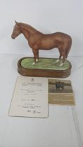 A Royal Worcester race horse No. 298/500 Hyperion with certificate Location: If there is no