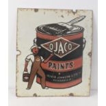 A late 20th century Ojaco paints enamel advertising sing 43cmW x 51cmH Location: If there is no