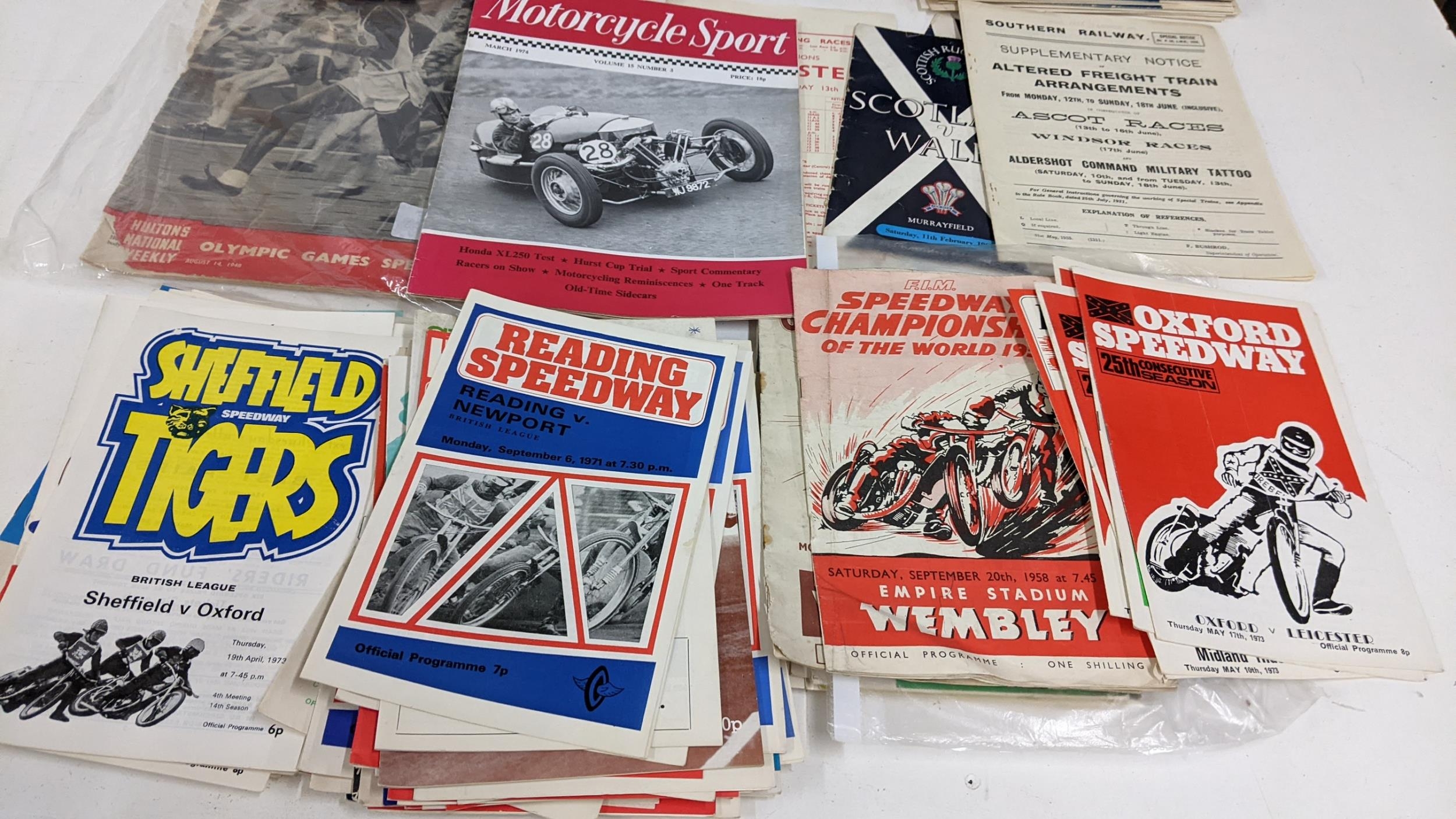 Mixed sports pre war to 1960s, includes 100+ speedway programmes 1967-73, 1 original 1948 and 1964 - Image 2 of 3