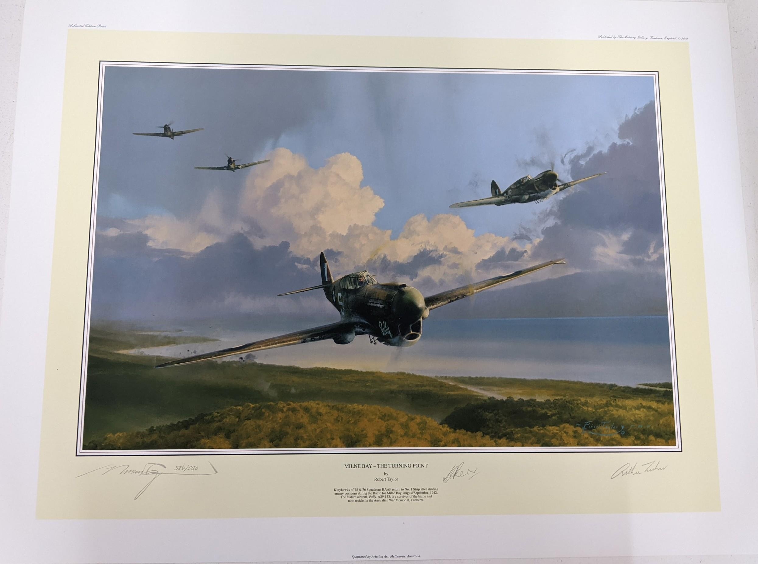 Robert Taylor 'Milne Bay - The Turning Point' limited edition print with three signatures and - Image 5 of 8