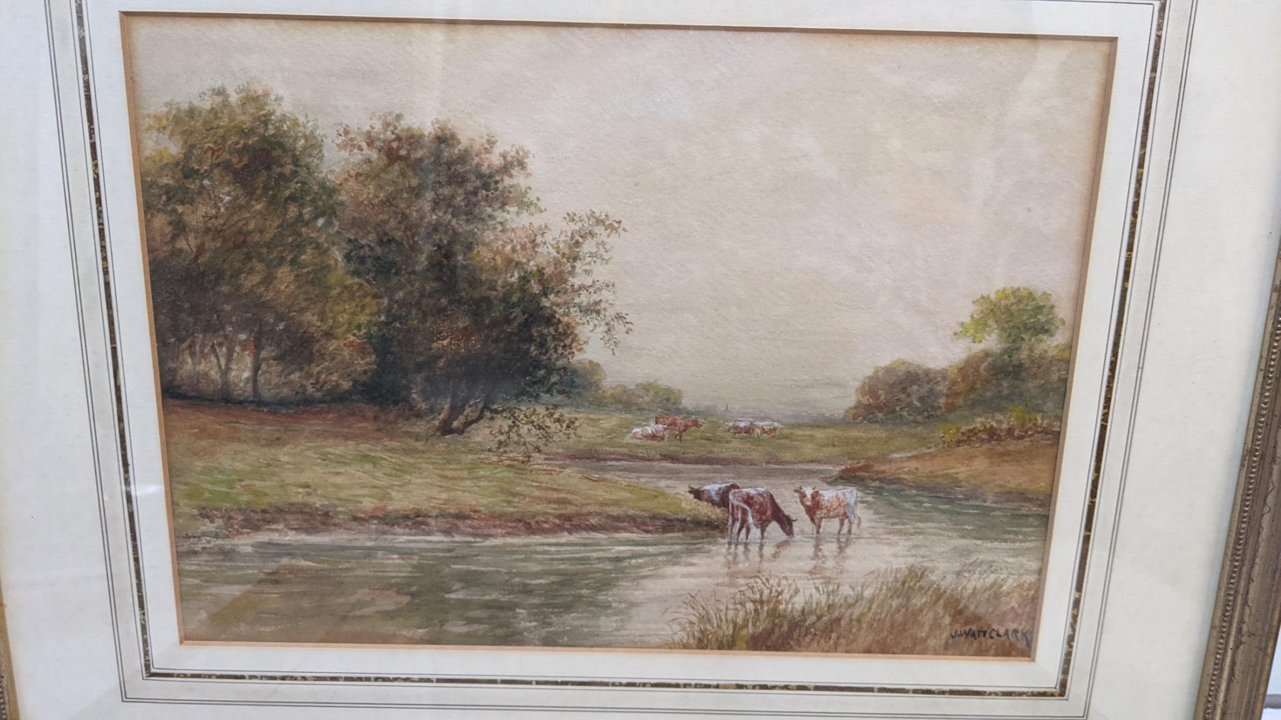 Attributed to Thomas Bush Hardy, 'A view of the Thames with boats' watercolour signed and J Wait - Image 2 of 3