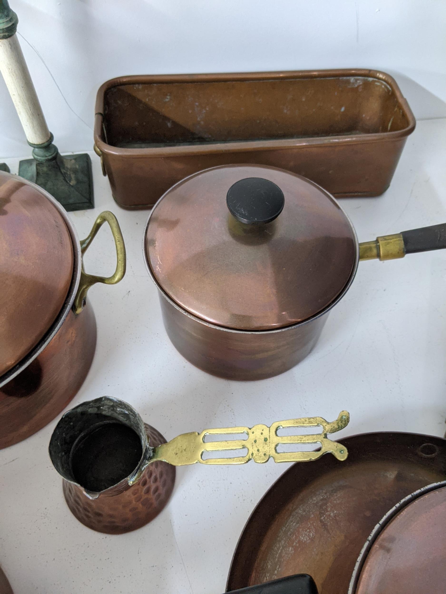 Metalware to include a copper plated pan set, candlesticks and other items Location: If there is - Image 4 of 6