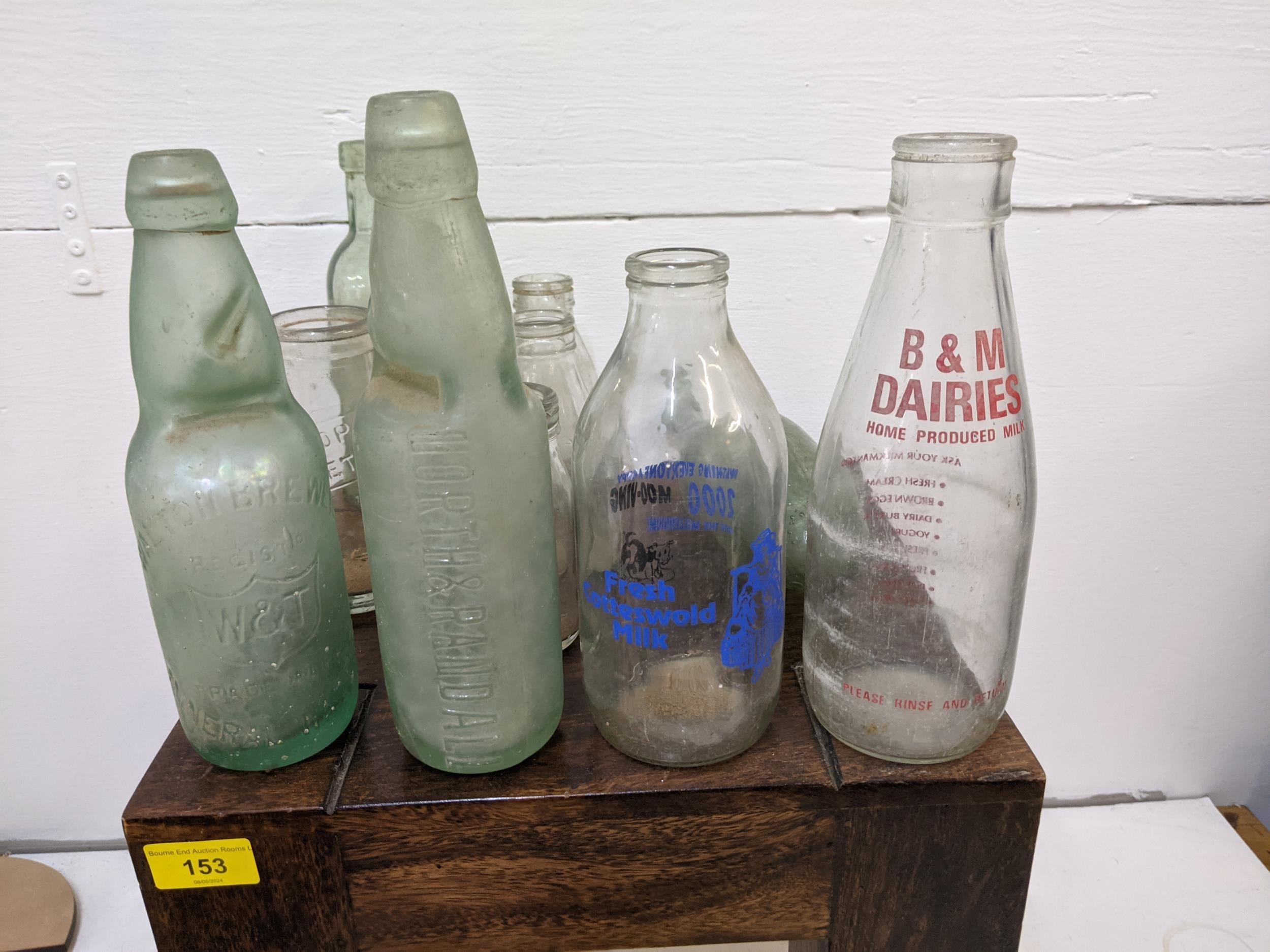 Vintage glass bottles, a hot water bottle, a small table and letters Location: If there is no - Image 5 of 7
