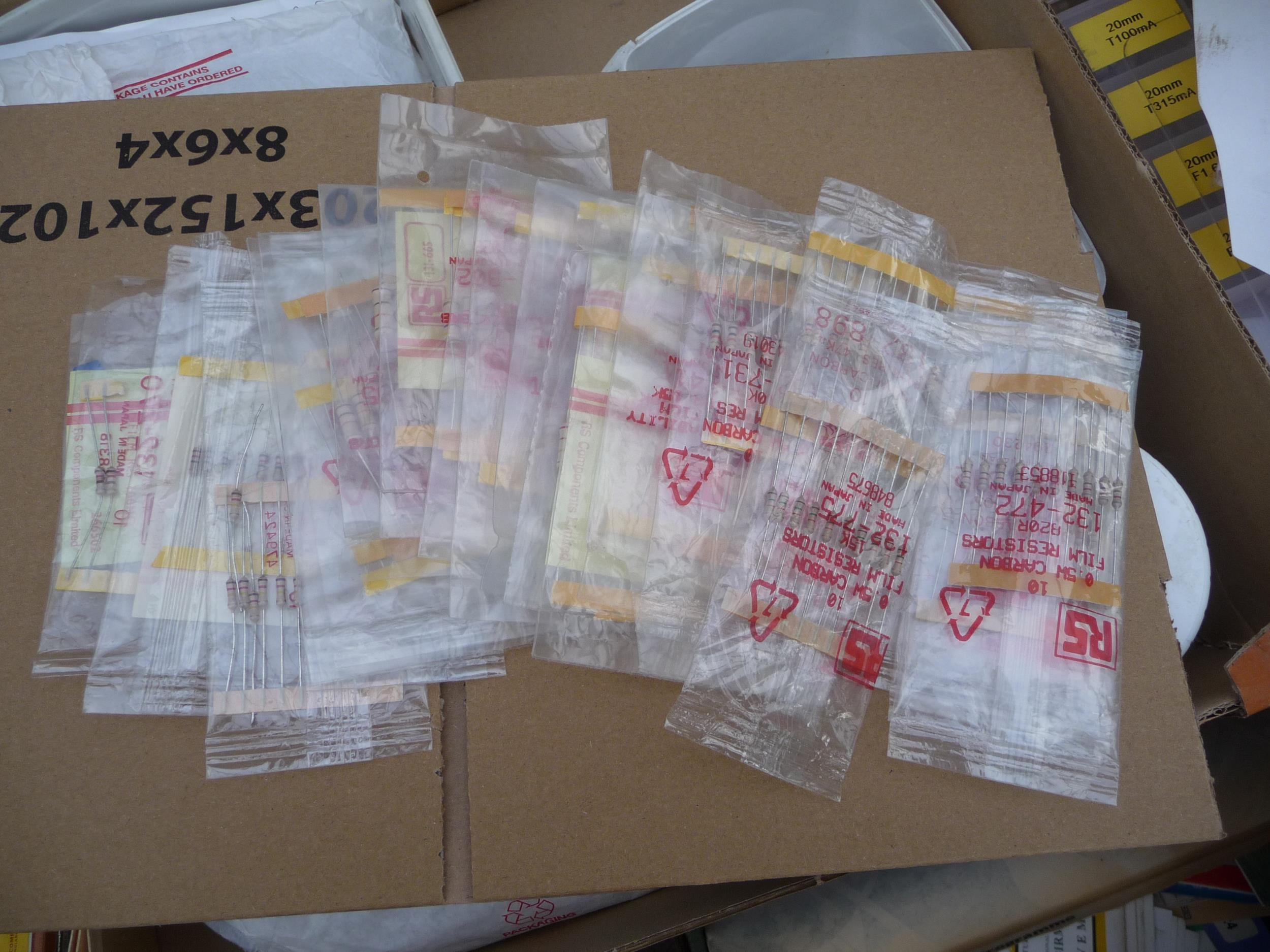 Large comprehensive group of mainly RS New Old Stock Fuses and Resistors with boxes of 1970’s GPO - Image 8 of 9