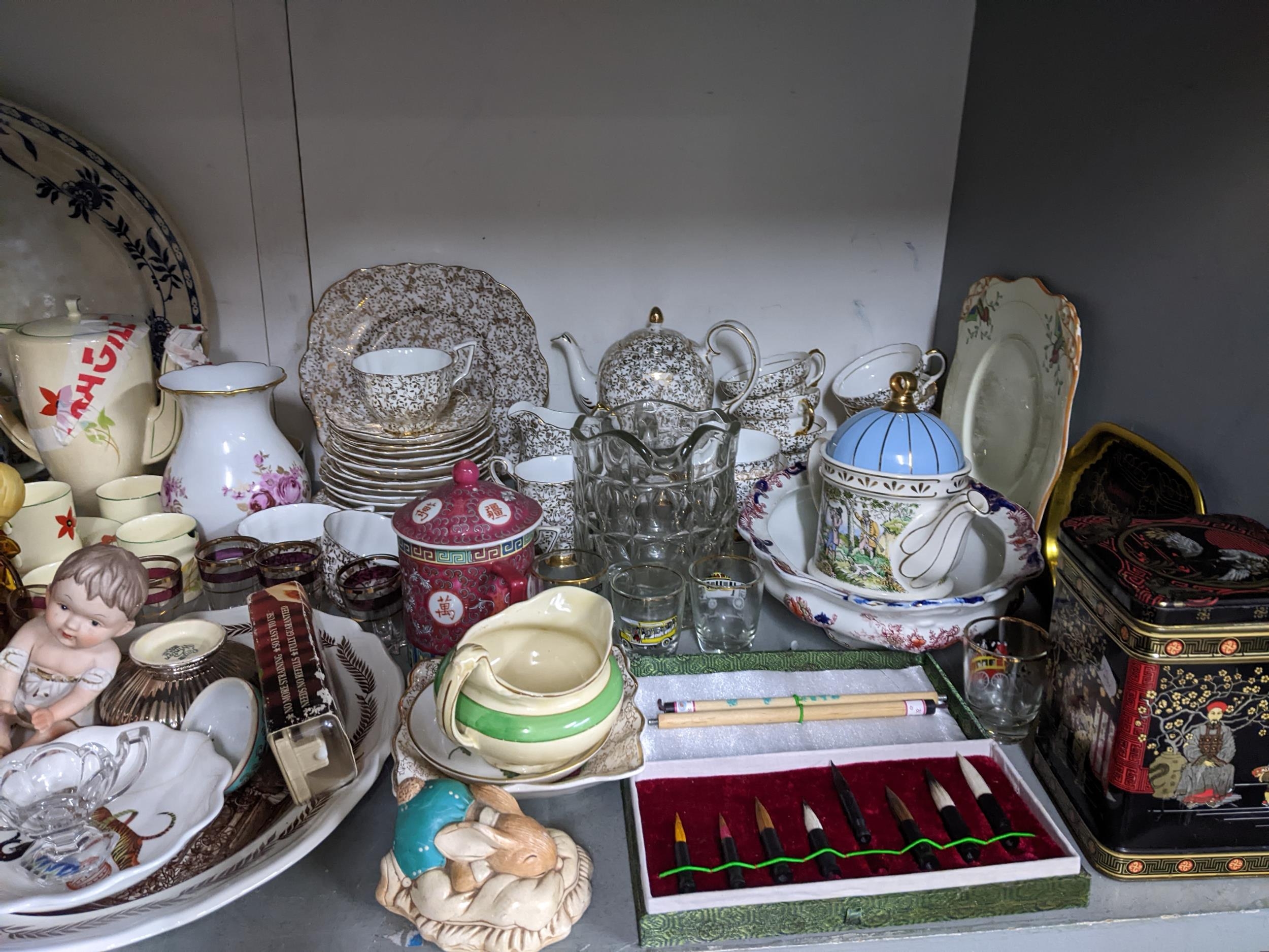 A mixed lot of ceramics, glassware and other items to include Wedgwood Jasper ware, piano babies, - Image 3 of 5
