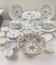 Mixed ceramics to include a Coalport Fanrare pattern part tea service to include a cake stand, sugar