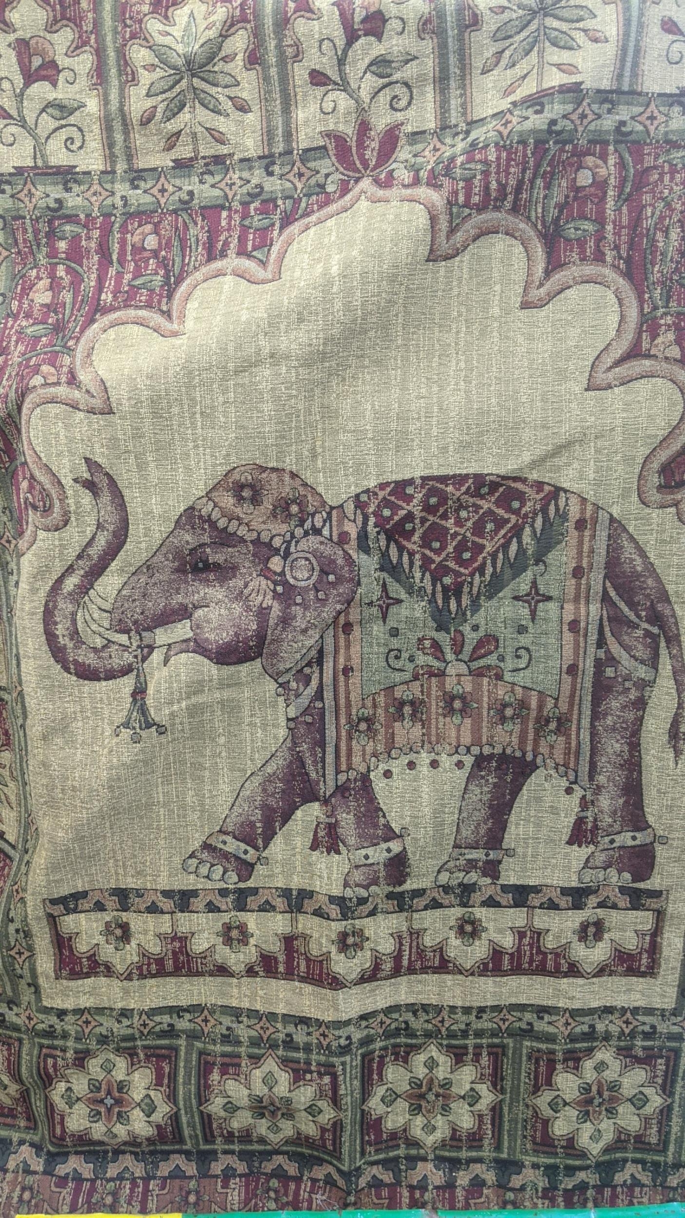 A Wall hanging tapestry of an old world elephant approx 140cmW x 190cmH together with a Joya - Image 3 of 3