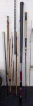 Mixed fishing rods to include a Hardy and others Location: