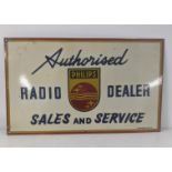 A late 20th century Philips radio dealer enamel advertising sign 76cm W x 46cm H Location: If