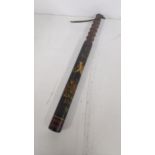 A city of York wooden truncheon with a turned grip date 1867, painted with VR cipher, transfer paint