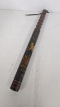 A city of York wooden truncheon with a turned grip date 1867, painted with VR cipher, transfer paint