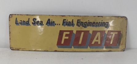 A late 20th century Fiat enamel advertising sign 51cmWx15.5cmH Location: If there is no condition